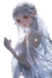 Fantasy Girl Silver Hair Vinyl Car Decal Sticker – Waterproof & UV-Resistant 4.0"