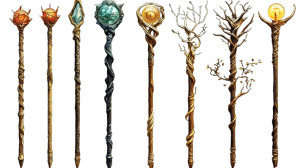 Fantasy Wizard Staffs Concept Vinyl Car Decal Sticker – Waterproof & UV-Resistant 7.14"