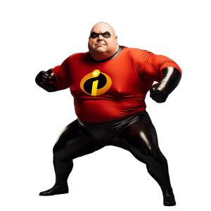Fat Bald Mr Incredible Pose Vinyl Car Decal Sticker – Waterproof & UV-Resistant 4.0"