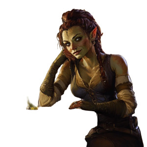 Female Half Orc Bartender Vinyl Car Decal Sticker – Waterproof & UV-Resistant 4.0"