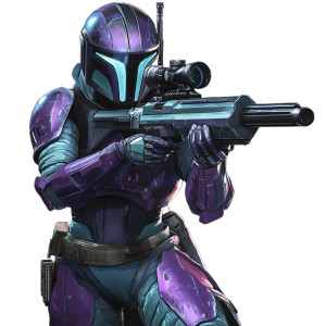 Female Mandalorian Sharpshooter Vinyl Car Decal Sticker – Waterproof & UV-Resistant 4.0"