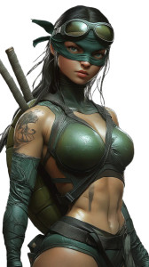 Female Ninja Turtle Design Vinyl Car Decal Sticker – Waterproof & UV-Resistant 4.0"