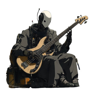Ghost Shell Robot Bass Vinyl Car Decal Sticker – Waterproof & UV-Resistant 4.0"