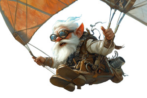 Gnome Inventor Flying Vinyl Car Decal Sticker – Waterproof & UV-Resistant 6.0" Gnome Inventor Flying Vinyl Car Decal Sticker – Waterproof & UV-Resistant 6.0"