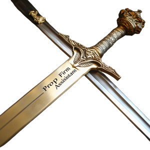 Gold Sword Prop Firm Vinyl Car Decal Sticker – Waterproof & UV-Resistant 4.0"