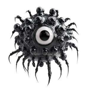Grotesque Ferrofluid Monster Spider Eyes Vinyl Car Decal Sticker – Waterproof & UV-Resistant 4.0"