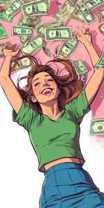 Happy Woman Money Rain Vinyl Car Decal Sticker – Waterproof & UV-Resistant 4.0" Happy Woman Money Rain Vinyl Car Decal Sticker – Waterproof & UV-Resistant 4.0"