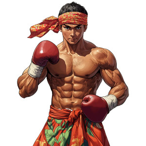 Indonesian Boxer Sarong Anime Vinyl Car Decal Sticker – Waterproof & UV-Resistant 4.0"