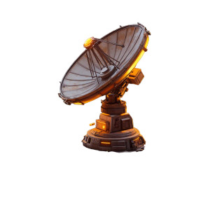 Isometric Satellite Dish 3D Vinyl Car Decal Sticker – Waterproof & UV-Resistant 4.0"