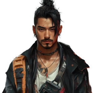 Japanese Cyberpunk Boxer Revolver Vinyl Car Decal Sticker – Waterproof & UV-Resistant 4.0"