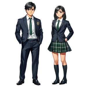 Japanese Uniform Navy Green Vinyl Car Decal Sticker – Waterproof & UV-Resistant 4.0"