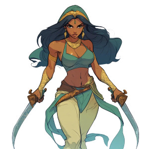 Jasmine Urbosa Scimitars Vinyl Car Decal Sticker – Waterproof & UV-Resistant 4.0"
