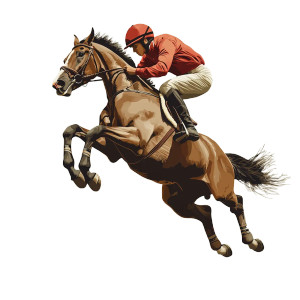 Jockey Jumps Horse Vinyl Car Decal Sticker – Waterproof & UV-Resistant 4.0" Jockey Jumps Horse Vinyl Car Decal Sticker – Waterproof & UV-Resistant 4.0"