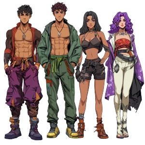 Jojo Style Character Sheet Vinyl Car Decal Sticker – Waterproof & UV-Resistant 4.0"