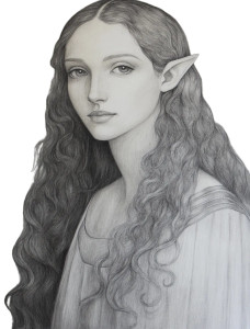 Klimt Elf Woman Pencil Vinyl Car Decal Sticker – Waterproof & UV-Resistant 4.0"