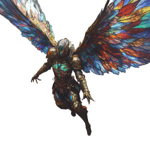 Knight Stained Glass Wings Vinyl Car Decal Sticker – Waterproof & UV-Resistant 4.0"