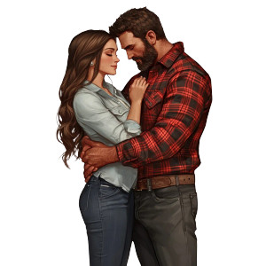 Lumberjack Love Embrace Vinyl Car Decal Sticker – Waterproof & UV-Resistant 4.0"