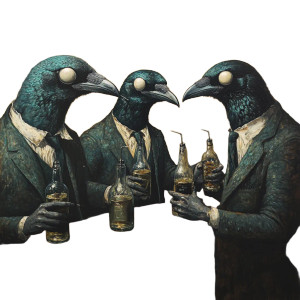 Magritte Crows Bar Vinyl Car Decal Sticker – Waterproof & UV-Resistant 4.0" Magritte Crows Bar Vinyl Car Decal Sticker – Waterproof & UV-Resistant 4.0"