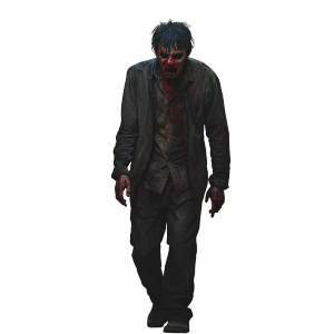 Male Zombie Walking Vinyl Car Decal Sticker – Waterproof & UV-Resistant 4.0"