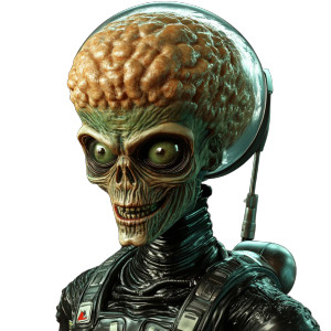 Martian Mars Attacks Black Vinyl Car Decal Sticker – Waterproof & UV-Resistant 4.0"