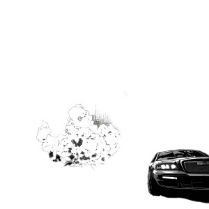 Marvel Style Cityscape Explosion Vinyl Car Decal Sticker – Waterproof & UV-Resistant 4.0"