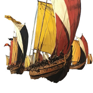 Medieval Dromonds Sailing Ocean Vinyl Car Decal Sticker – Waterproof & UV-Resistant 4.0"