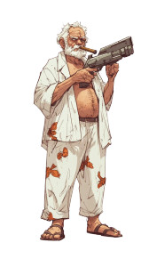 Old Man Arms Dealer Railgun Vinyl Car Decal Sticker – Waterproof & UV-Resistant 4.0"