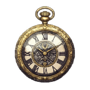 Pixel Art Pocket Watch Vinyl Car Decal Sticker – Waterproof & UV-Resistant 4.0"