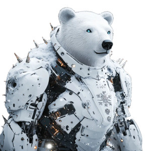 Polar Bear Snow Robot Vinyl Car Decal Sticker – Waterproof & UV-Resistant 4.0"