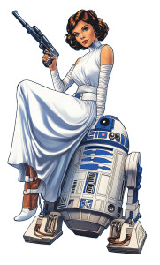 Princess Leia R2D2 Laser Vinyl Car Decal Sticker – Waterproof & UV-Resistant 4.0"