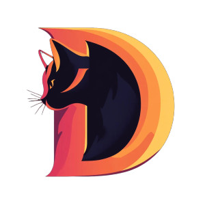 Programmer Cat D Logo Vinyl Car Decal Sticker – Waterproof & UV-Resistant 4.0"