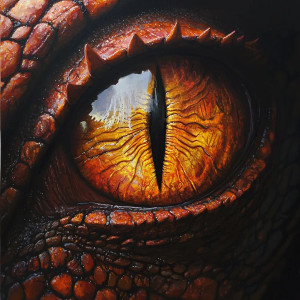 Realistic Orange Dragon Eye Vinyl Car Decal Sticker – Waterproof & UV-Resistant 4.0"