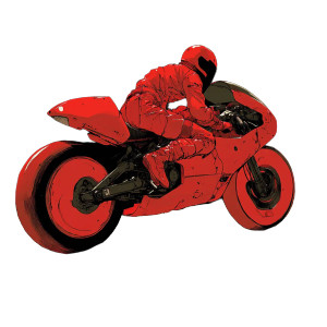 Red Akira Motorcycle Shinkawa Moebius Vinyl Car Decal Sticker – Waterproof & UV-Resistant 4.0"