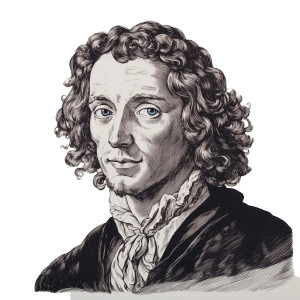 Robert Hooke Portrait Ink Vinyl Car Decal Sticker – Waterproof & UV-Resistant 4.0"