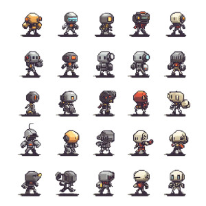 Robot Sprite Sheet Vinyl Car Decal Sticker – Waterproof & UV-Resistant 4.0" Robot Sprite Sheet Vinyl Car Decal Sticker – Waterproof & UV-Resistant 4.0"