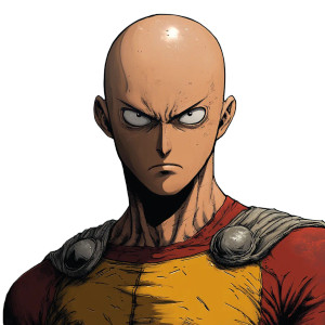 Saitama Menacing Gritty Cartoon Vinyl Car Decal Sticker – Waterproof & UV-Resistant 4.0"