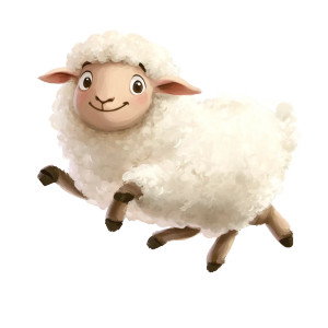 Sheep Running Illustration Cute Vinyl Car Decal Sticker – Waterproof & UV-Resistant 4.0"