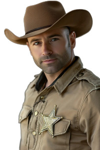 Sheriff Man Smile Realistic Vinyl Car Decal Sticker – Waterproof & UV-Resistant 4.48"