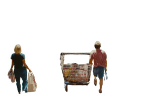 Shopping Consumers Realistic Vinyl Car Decal Sticker – Waterproof & UV-Resistant 6.0"