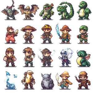 Sprite Sheet Pixel Idle Vinyl Car Decal Sticker – Waterproof & UV-Resistant 4.0"