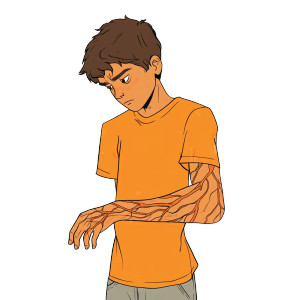 Strained Arm Cartoon Vinyl Car Decal Sticker – Waterproof & UV-Resistant 4.0"