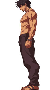 Strong Male Anime Profile Vinyl Car Decal Sticker – Waterproof & UV-Resistant 4.0"