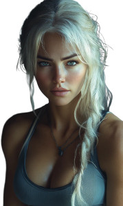 Strong White Woman Photo Vinyl Car Decal Sticker – Waterproof & UV-Resistant 4.0"