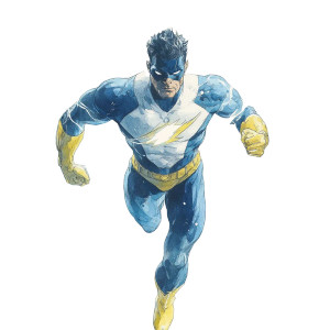 Superhero Lightning Watercolor Vinyl Car Decal Sticker – Waterproof & UV-Resistant 4.0"