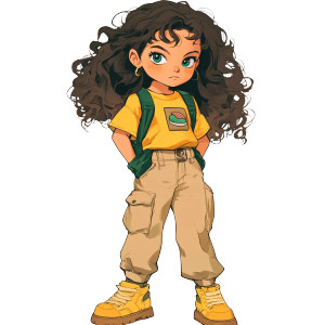 Vintage Anime Girl Serious Vinyl Car Decal Sticker – Waterproof & UV-Resistant 4.0"