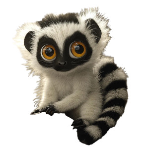 White Lemur Iridescent Horns Vinyl Car Decal Sticker – Waterproof & UV-Resistant 4.0"