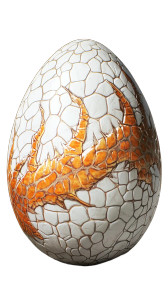 White Orange Dragon Egg Vinyl Car Decal Sticker – Waterproof & UV-Resistant 4.0"
