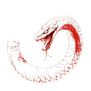 White Ouroboros Red Background Vinyl Car Decal Sticker – Waterproof & UV-Resistant 4.0"