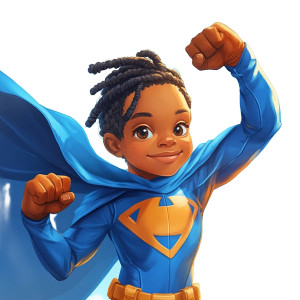 Young Superhero Boy Cape Vinyl Car Decal Sticker – Waterproof & UV-Resistant 4.0"