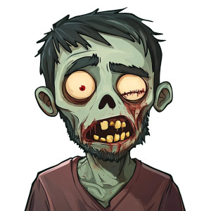 Zombie Icon Raw Vinyl Car Decal Sticker – Waterproof & UV-Resistant 4.0"